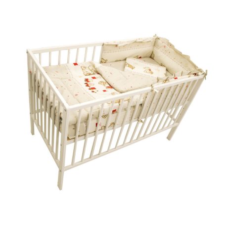 Mama Kiddies Sofie Dreams 4 teilige Bettwäsche für Babys mit einem Bettrand in 180° in Braun mit Teddy Toys Muster