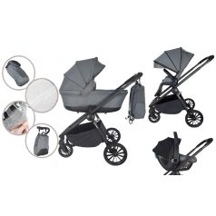   Mama Kiddies Unique 3-in-1 Multifunktionskinderwagen mit Zubehör in Graphit + Geschenk