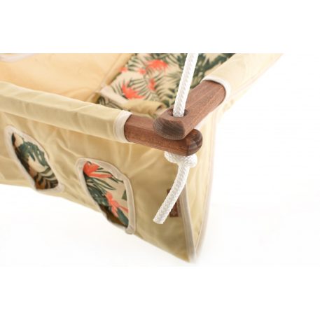 Incababy Babyschaukel in Hellbraun mit Dschungelmotiv