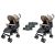 Mama Kiddies® Vento Sport-Zwillingskinderwagen in Beige/Grau + Regenschutz als Geschenk