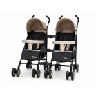 Mama Kiddies® Vento Sport-Zwillingskinderwagen in Beige/Grau + Regenschutz als Geschenk