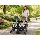 Mama Kiddies® Vento Sport-Zwillingskinderwagen in Beige/Grau + Regenschutz als Geschenk