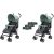 Mama Kiddies® Vento Sport-Zwillingskinderwagen in Grün/Grau + Regenschutz als Geschenk