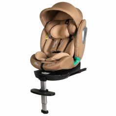    ISOFIX-fähiger, um 360° drehbarer Mama Kiddies® i-Size Journey Extra Kindersitz, um 360° drehbar, 40–150 cm, in Beige, mit Stützfuß, gratis Sonnenschutz und Fußstütze