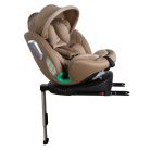 ISOFIX-fähiger, um 360° drehbarer Mama Kiddies® i-Size Journey Extra Kindersitz, um 360° drehbar, 40–150 cm, in Beige, mit Stützfuß, gratis Sonnenschutz und Fußstütze