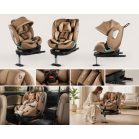  ISOFIX-fähiger, um 360° drehbarer Mama Kiddies® i-Size Journey Extra Kindersitz, um 360° drehbar, 40–150 cm, in Beige, mit Stützfuß, gratis Sonnenschutz und Fußstütze