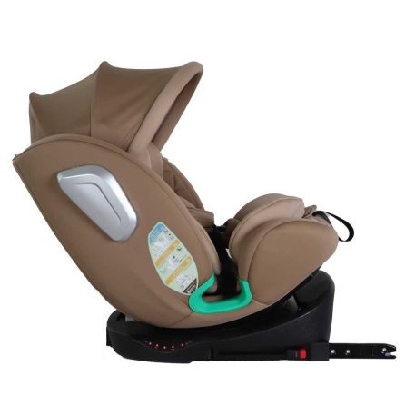  ISOFIX-fähiger, um 360° drehbarer Mama Kiddies® i-Size Journey Extra Kindersitz, um 360° drehbar, 40–150 cm, in Beige, mit Stützfuß, gratis Sonnenschutz und Fußstütze
