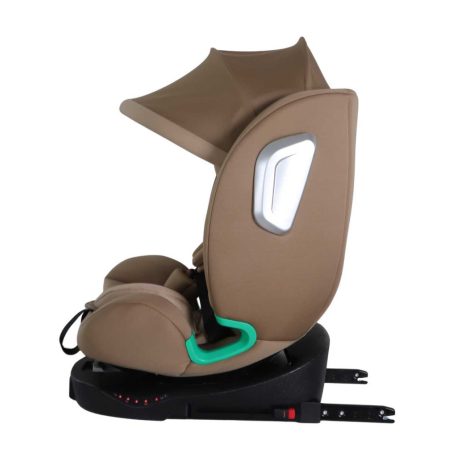  ISOFIX-fähiger, um 360° drehbarer Mama Kiddies® i-Size Journey Extra Kindersitz, um 360° drehbar, 40–150 cm, in Beige, mit Stützfuß, gratis Sonnenschutz und Fußstütze