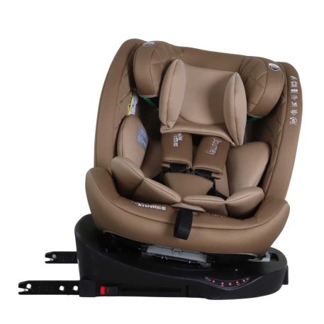  ISOFIX-fähiger, um 360° drehbarer Mama Kiddies® i-Size Journey Extra Kindersitz, um 360° drehbar, 40–150 cm, in Beige, mit Stützfuß, gratis Sonnenschutz und Fußstütze