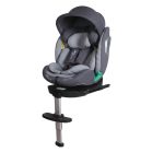 ISOFIX-fähiger, um 360° drehbarer Mama Kiddies iSize Journey Extra Kindersitz (40–150 cm) in Grau mit Stützfuß, inklusive Sonnenblende und Fußstütze