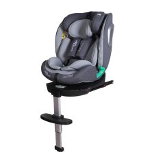   ISOFIX-fähiger, um 360° drehbarer Mama Kiddies iSize Journey Extra Kindersitz (40–150 cm) in Grau mit Stützfuß, inklusive Sonnenblende und Fußstütze