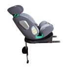 ISOFIX-fähiger, um 360° drehbarer Mama Kiddies iSize Journey Extra Kindersitz (40–150 cm) in Grau mit Stützfuß, inklusive Sonnenblende und Fußstütze