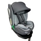 ISOFIX-fähiger, um 360° drehbarer Mama Kiddies iSize Journey Extra Kindersitz (40–150 cm) in Grau mit Stützfuß, inklusive Sonnenblende und Fußstütze