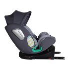 ISOFIX-fähiger, um 360° drehbarer Mama Kiddies iSize Journey Extra Kindersitz (40–150 cm) in Grau mit Stützfuß, inklusive Sonnenblende und Fußstütze