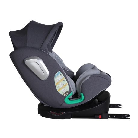 ISOFIX-fähiger, um 360° drehbarer Mama Kiddies iSize Journey Extra Kindersitz (40–150 cm) in Grau mit Stützfuß, inklusive Sonnenblende und Fußstütze