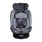 ISOFIX-fähiger, um 360° drehbarer Mama Kiddies iSize Journey Extra Kindersitz (40–150 cm) in Grau mit Stützfuß, inklusive Sonnenblende und Fußstütze