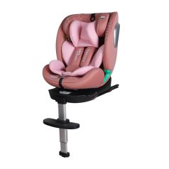   ISOFIX-fähiger, um 360° drehbarer Mama Kiddies iSize Journey Extra Kindersitz (40–150 cm) in Pink mit Stützfuß, inklusive Sonnenblende und Fußstütze