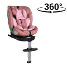 ISOFIX-fähiger, um 360° drehbarer Mama Kiddies iSize Journey Extra Kindersitz (40–150 cm) in Pink mit Stützfuß, inklusive Sonnenblende und Fußstütze