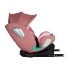 ISOFIX-fähiger, um 360° drehbarer Mama Kiddies iSize Journey Extra Kindersitz (40–150 cm) in Pink mit Stützfuß, inklusive Sonnenblende und Fußstütze