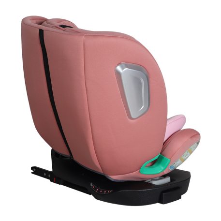 ISOFIX-fähiger, um 360° drehbarer Mama Kiddies iSize Journey Extra Kindersitz (40–150 cm) in Pink mit Stützfuß, inklusive Sonnenblende und Fußstütze