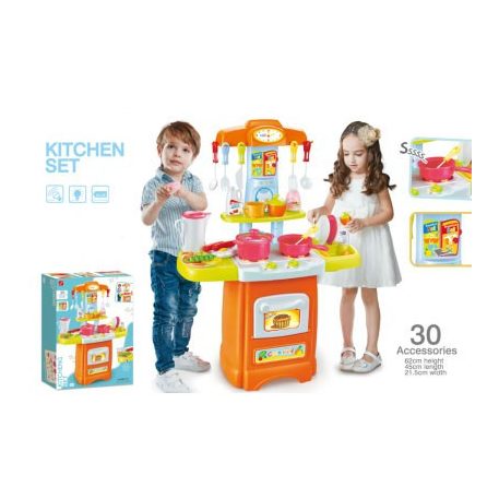 30 részes Mama Kiddies HomeChef babakonyha szett narancs színben