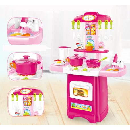 30 részes Mama Kiddies HomeChef babakonyha szett pink színben