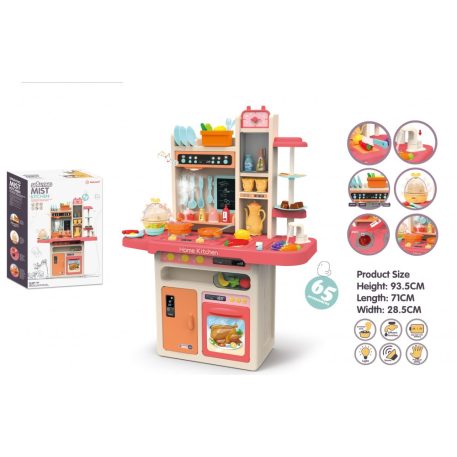 65teiliges Mama Kiddies KitchenKing Kinderküchen-Set in Pink-Orange