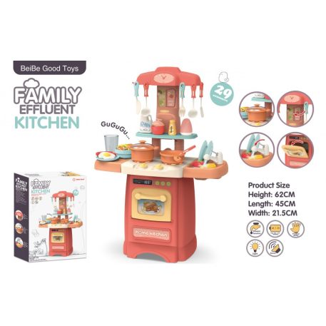 29teiliges Mama Kiddies Effluent Kitchen Kinderküchen-Set in Pink