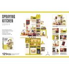 Mama Kiddies Interaktive „Spraying Kitchen“ Spielküche – 121-teiliges Set, 103 cm hoch, mit Licht- und Soundeffekten in Gelb-Grün