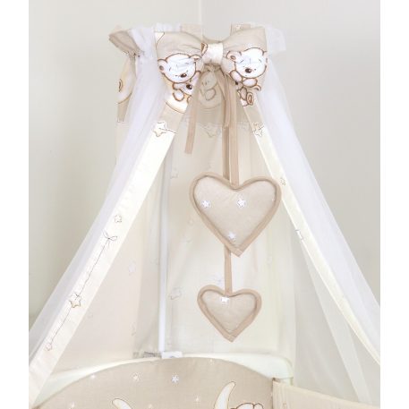 Mama Kiddies Baby Bear 6 teilige Bettwäsche für Babys mit einem Bettrand in 360° in Beige mit Bärenmuster