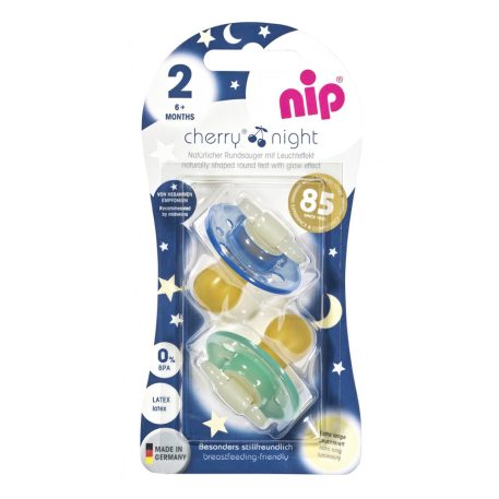 NIP Latex leuchtender kirschförmiger Spielschnuller 0-6 Monate 2St