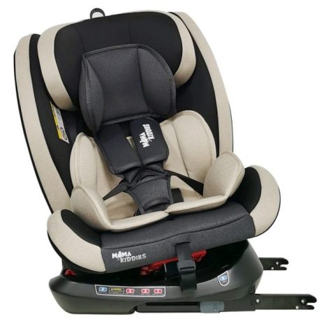 Mama Kiddies Rotary Protect GT Kindersitz mit 360° Drehung (0-36kg) mit ISOFIX System, in Beige + Geschenk Sonnenblende