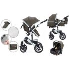 Mama Kiddies Venus 3 in 1 multifunktionaler Kinderwagen mit Zubehör in Coffee  + Geschenk