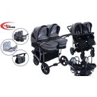 Mama Kiddies TWIN 3az1-ben ikerbabakocsi kiegészítőkkel szürke színben + Ajándék