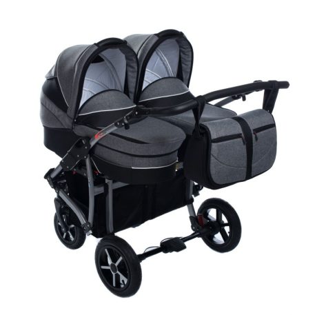 Mama Kiddies TWIN 3az1-ben ikerbabakocsi kiegészítőkkel szürke színben + Ajándék