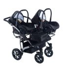 Mama Kiddies TWIN 3az1-ben ikerbabakocsi kiegészítőkkel szürke színben + Ajándék