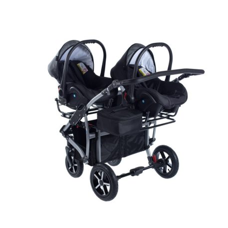 Mama Kiddies TWIN 3az1-ben ikerbabakocsi kiegészítőkkel szürke színben + Ajándék