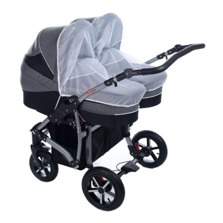 Mama Kiddies TWIN 3az1-ben ikerbabakocsi kiegészítőkkel szürke színben + Ajándék