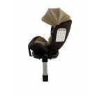 Mama Kiddies Baby Pilot Kindersitz mit 360° Drehung (0-36kg) und ISOFIX System, in Braun-Creme + Geschenk Sonnenblende