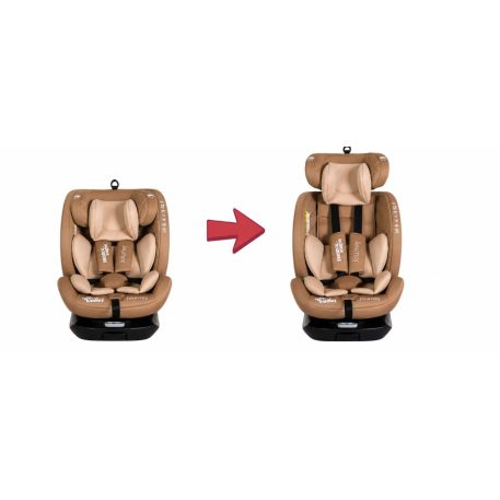 ISOFIX-fähiger, um 360° drehbarer Mama Kiddies® iSize Journey Kindersitz (40–150 cm) in Beige + Gratis Sonnenblende