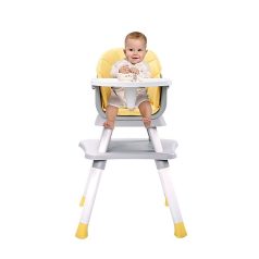   Mama Kiddies Denver 6in1 multifunktioneller Hochstuhl  in  gelber Farbe mit Geschenk Spielzeugset