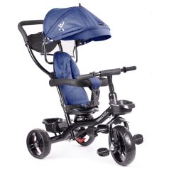   Fix Lite 3in1 Dreirad mit Führungshebel und Fußstützen, in Blau (Sitz um 360° drehbar)