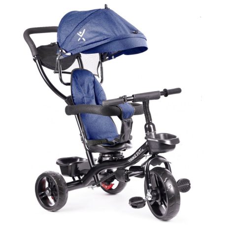 Fix Lite 3in1 Dreirad mit Führungshebel und Fußstützen, in Blau (Sitz um 360° drehbar)