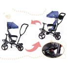 Fix Lite 3in1 Dreirad mit Führungshebel und Fußstützen, in Blau (Sitz um 360° drehbar)