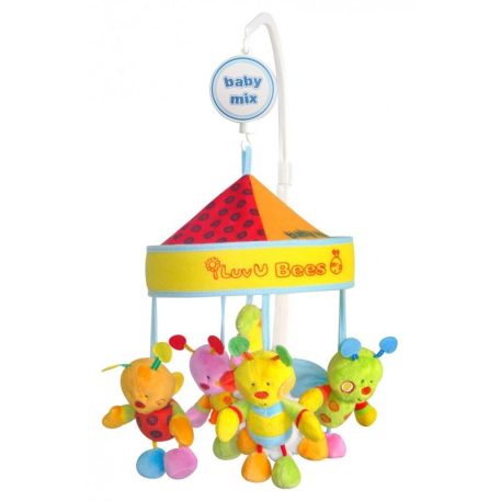 Baby Mix zenélő-forgó játék plüss méhecskékkel kiságyra