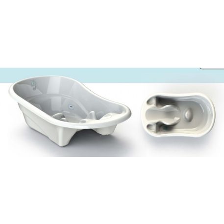 Babylon Deluxe Babybadewanne in Weiß mit Häschenmuster und eingebautem Thermometer