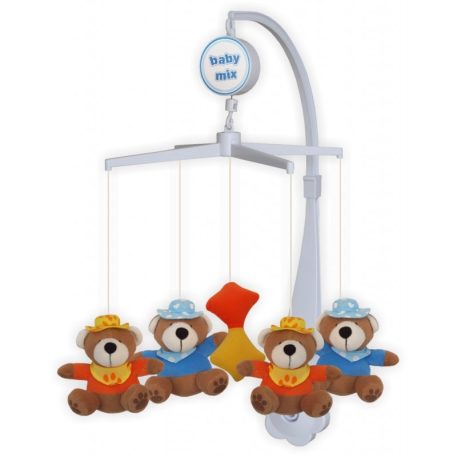 Baby Mix zenélő-forgó játék plüss macikkal kiságyra