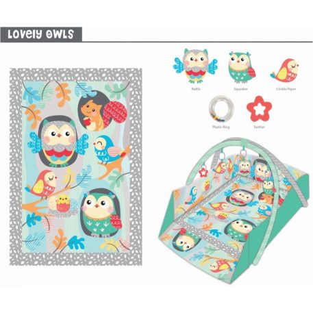 Baby Mix erdei mintás téglalap alapú peremes játszószőnyeg