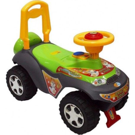 Baby Mix lábbal hajtható zenélő és világító autó gyerekeknek zöld színben