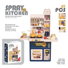   Mama Kiddies 47 Stück 88 cm hoch Spray Kitchen Baby-Küchen-Set in blau